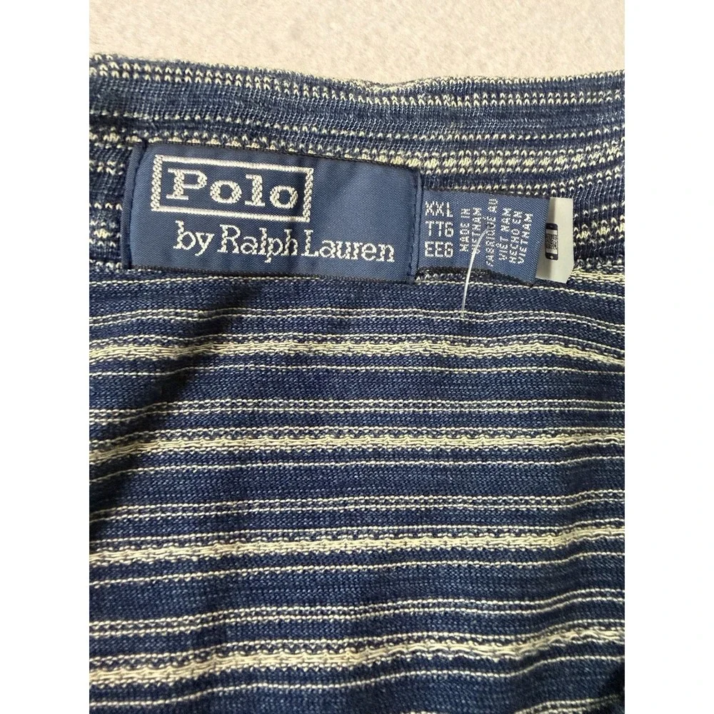 Polo Ralph Lauren Pullover Knit Short Sleeve Polo Striped Men 2XL Soft Stretch